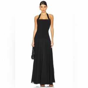 Lovers + Friends Black Halter Maxi Dress